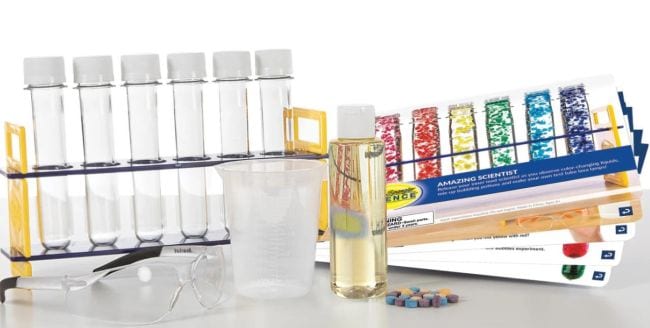 Test tubes and other science supplies from Steve Spangler Science Box for a kid subscription box 