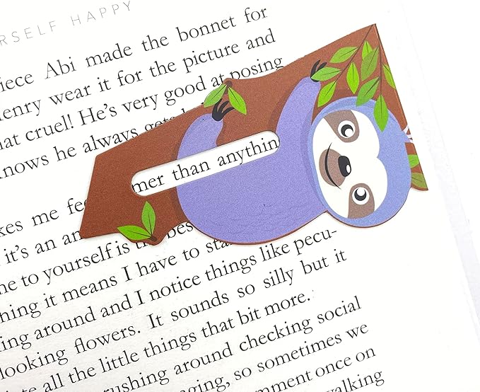 magnetic bookmark with a sloth design 